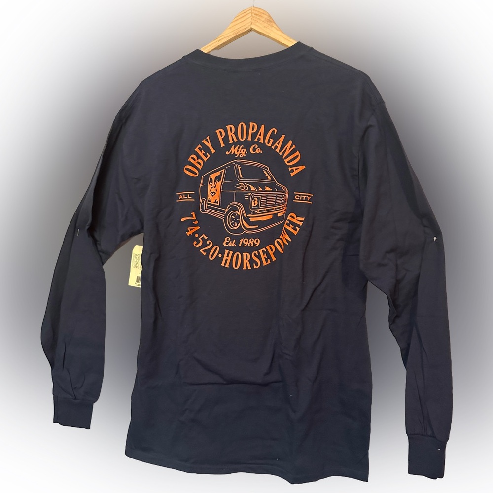 OBEY Navy Long Sleeve Tee